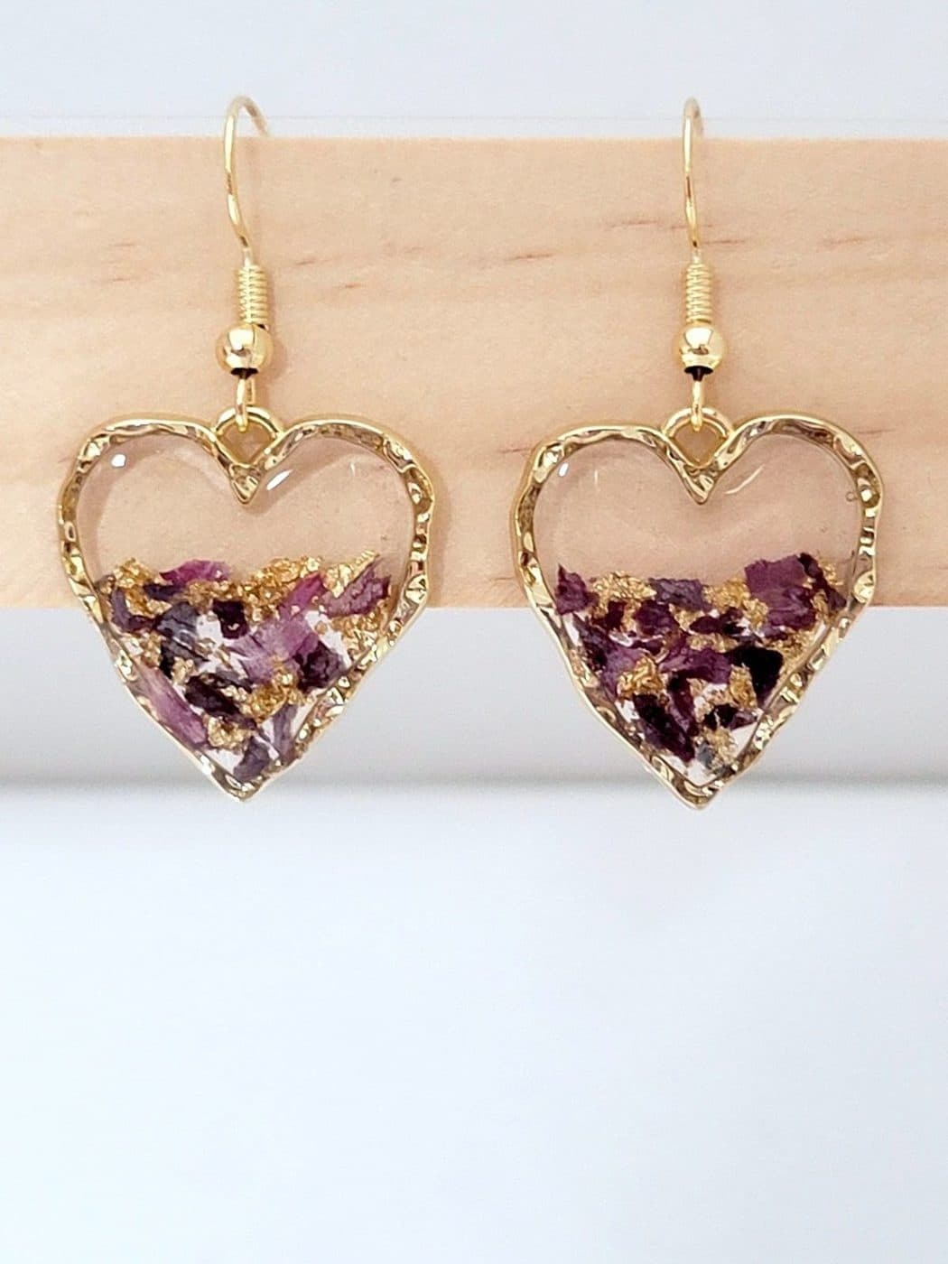 Resin heart earrings